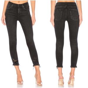 Agolde Sophie Hi Rise Crop Jeans in Temple (Black) Size 25